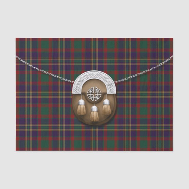 Landkreis-Korkenirischer Tartan und Sporran Seidenpapier (Vorderseite)