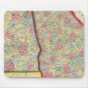 Landkreis Map of Georgia und Alabama Mousepad