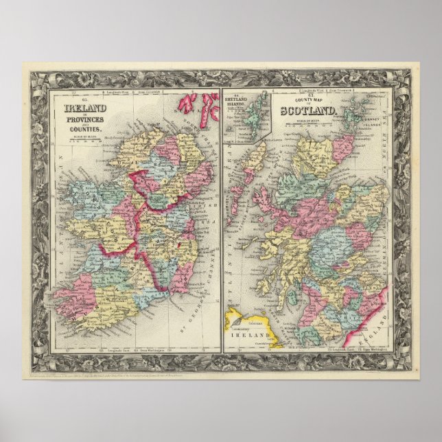 Landkreis Map Schottland Poster (Vorne)