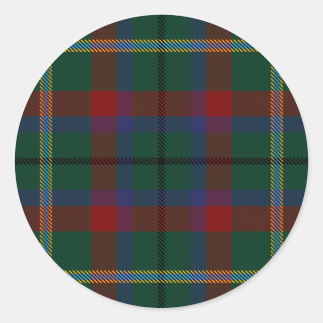 Landkreis-Mayo-IrenTartan Runder Aufkleber (Vorderseite)