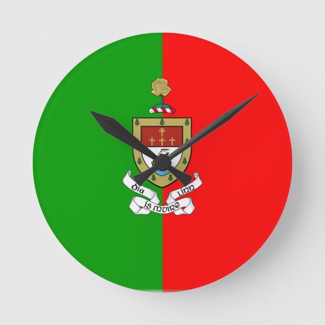 Landkreis Mayo Runde Wanduhr (Vorderseite)