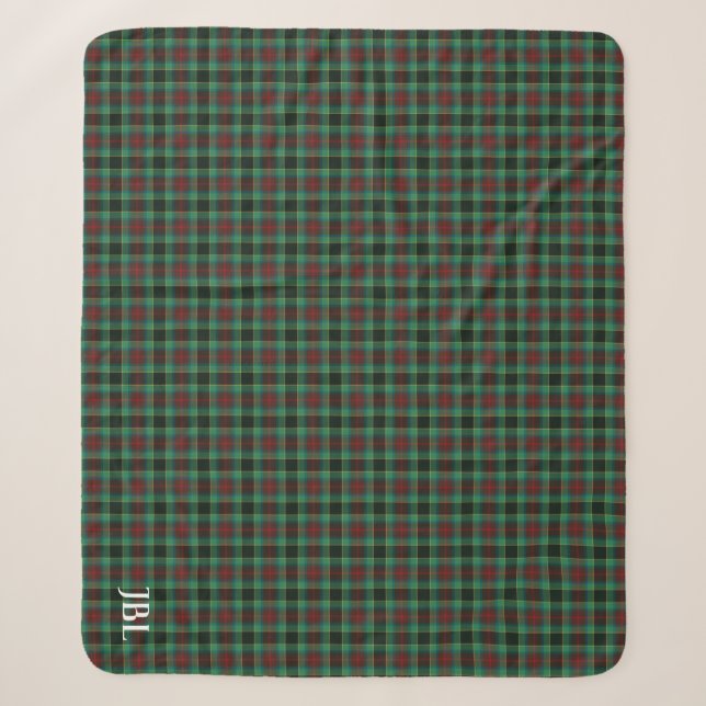 Landkreis Waterford Tartan Monogram Sherpadecke (Vorderseite)