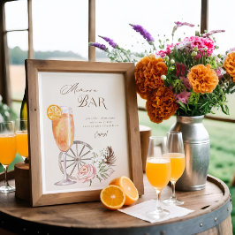 Landkreis Western Wasserfarbe Mimosa Bar Poster