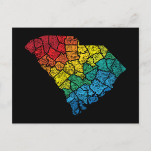 Landkreise in der Südkarolina Postkarte