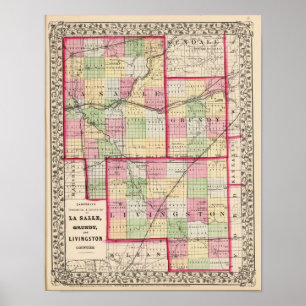 Landkreise La Salle, Grundy, Livingston Poster
