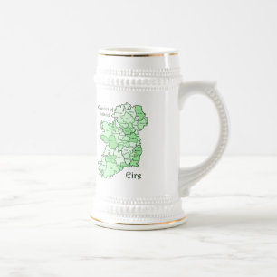 Landkreise von Irland-Karte Bierglas