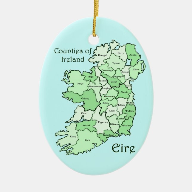 Landkreise von Irland-Karte Keramik Ornament (Vorne)