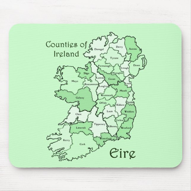 Landkreise von Irland-Karte Mousepad (Vorne)