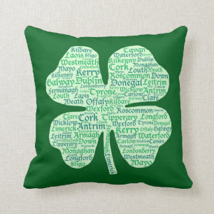 Landkreise von Irland-Kleeblatt Kissen