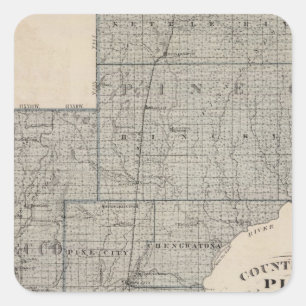 Landkreise von Pine, Kanabec, Minnesota Quadratischer Aufkleber