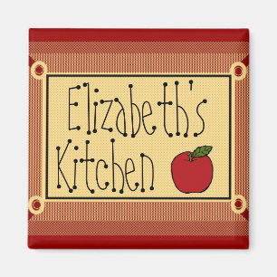 Landküche Apfel und Name Magnet