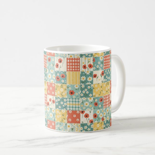 Landküchen-Blumenmuster Kaffeetasse (VorderseiteRechts)