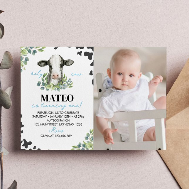Landkühe Einladung zum ersten Geburtstag Foto (Von Creator hochgeladen)