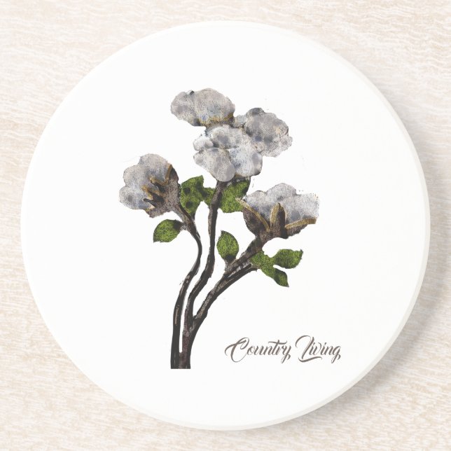 Landleben Baumwolldesign Getränkeuntersetzer (Vorne)