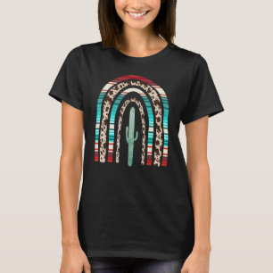 Landleben-Cowgirl Texas Frauen Regenbogen Kaktus T-Shirt