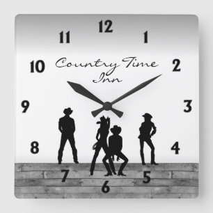 Landleben-Fun Quadratische Wanduhr