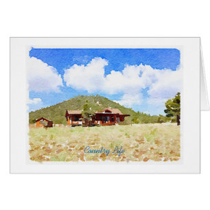 Landleben-Kabinen-Aquarell