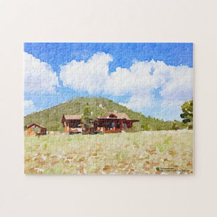 Landleben Kabinen Aquarellfarben