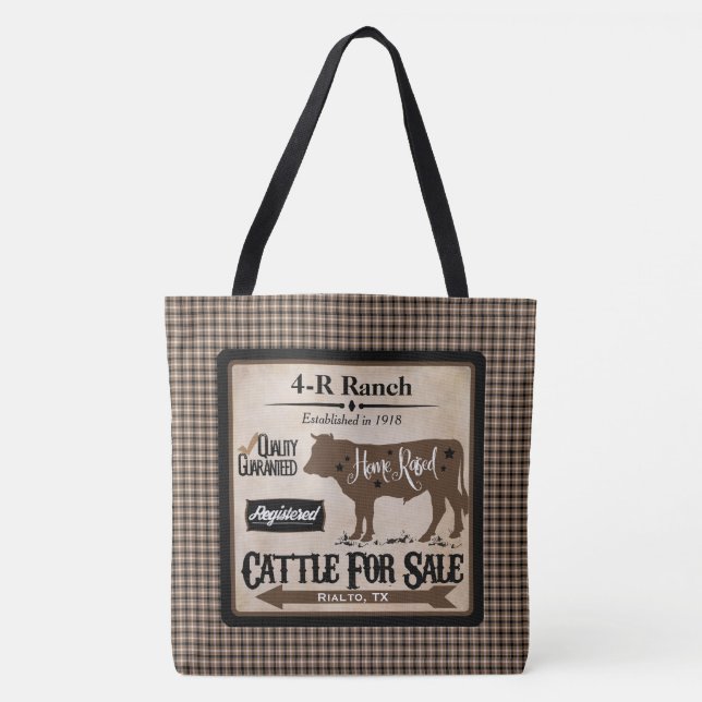 Landleben-Ranch-Ähnliche personalisierte Tasche (Vorderseite)