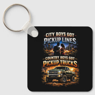 Landleute haben Pickup-Trucks Schlüsselanhänger