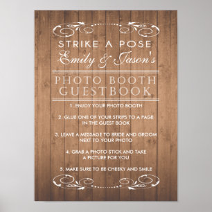 Ländlich elegante Hochzeit Foto Booth Gästebuch Sc