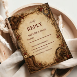 Ländlich-elegante Ranch RSVP Karte