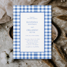 Ländlich karierte Baby-Blau-Gingham-Hochzeit