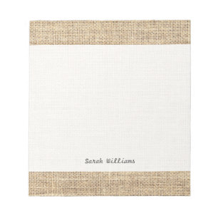 Ländlich rustikales Vintage-Jute Notizblock