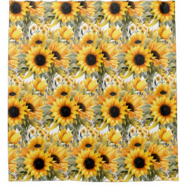 Ländliche Americana-Sonnenblumen-Duschvorhänge Duschvorhang