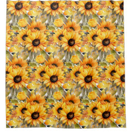 Ländliche Americana-Sonnenblumen-Duschvorhänge Duschvorhang