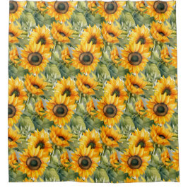 Ländliche Americana-Sonnenblumen-Duschvorhänge im Duschvorhang
