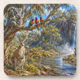 Ländliche australische Tierwelt & Wasserfall-Lands Getränkeuntersetzer