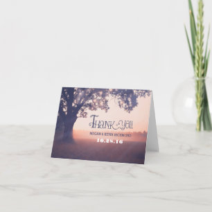 Ländliche Baumlichter Hochzeit Dankeskarten Dankeskarte