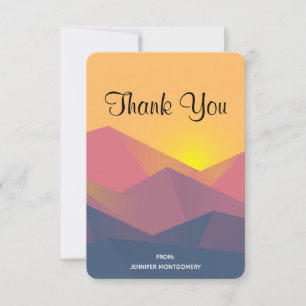 Ländliche Berge Geometrischer Minimalistischer Dan Dankeskarte