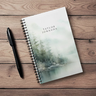 Ländliche Bergsee-Naturszene mit Namen Notizbuch
