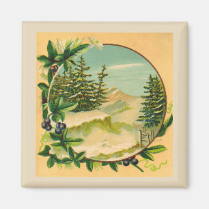 Ländliche Bergszene Magnet