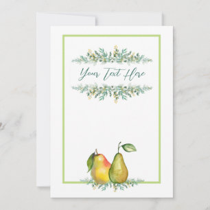 Ländliche Birnen-Hochzeitseinladung 5x7" Einladung