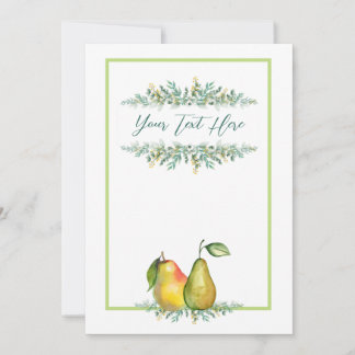 Ländliche Birnen-Hochzeitseinladung 5x7" Einladung