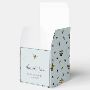 Ländliche Blaue Bienen und Goldkrone Königin Biene Geschenkschachtel