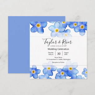 Ländliche Blaue Vergissmeinnicht-Hochzeit Einladung
