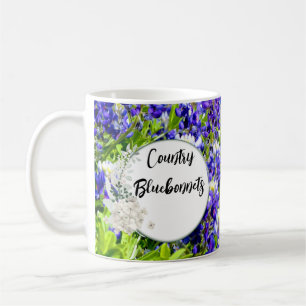 Ländliche Blauhauben-Wildblumen China-Tasse Kaffeetasse