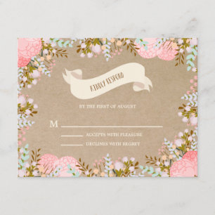 Ländliche Blumen Hochzeit-Antwortkarte RSVP Karte