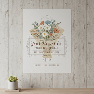 Ländliche Blumen im Roman-Einband individuell anpa Poster