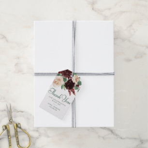 Ländliche Blüten Terrakotta und Marsala Dankesch Geschenkanhänger
