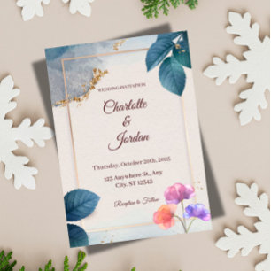 Ländliche botanische Hochzeitseinladung Einladung