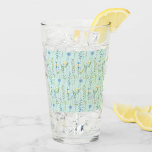 Ländliche botanische Wasserfarbe Gradientenflora-B Glas