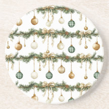 Ländliche braune Schleifen Creme Grün Weihnachten
