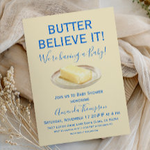 Ländliche Butter Gelb Blau Junge Babyparty