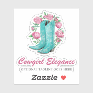 Ländliche Country Cowgirl-Stiefel und shabby Roses Aufkleber