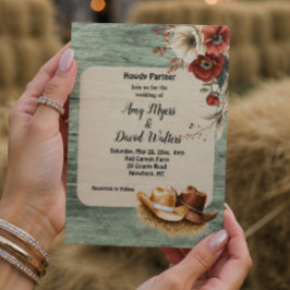 Ländliche Cowboy-Western-Hochzeitseinladung (Rost) Einladung